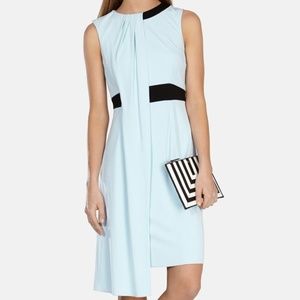 KAREN MILLEN PASTEL BLUE DRAPED JERSEY SHEATH DRES